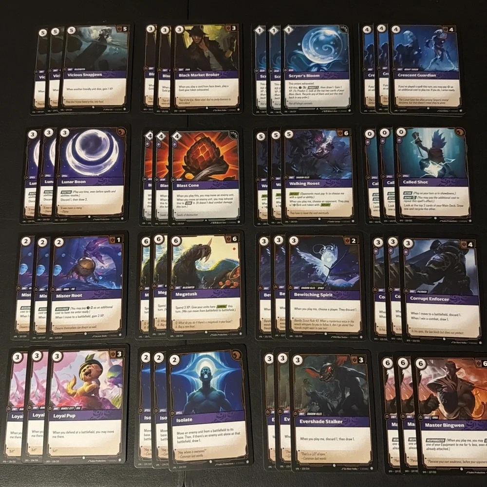 Riftbound Purple Playset Lot 48 Cards Total Chaos Rune UNL & SFD